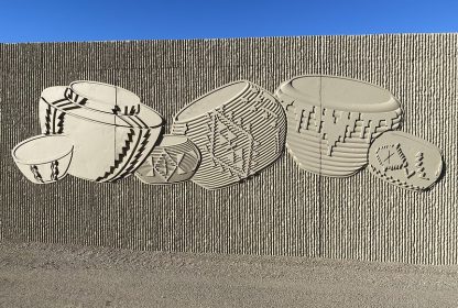 Spaghetti Bowl - cast-in-place concrete art and Carolina Rib formliners